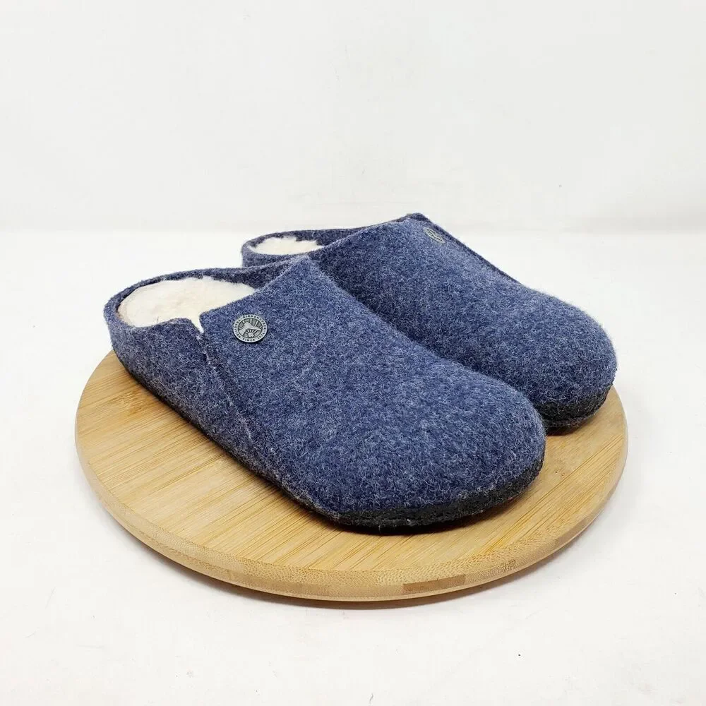 Birkenstock Zermatt‎ Shoes Kids 32 Blue Wool Slip On Mule Sandal Shearling